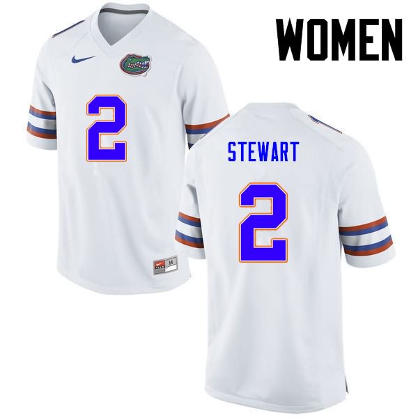 Women's NCAA Florida Gators Brad Stewart #2 Stitched Authentic Nike White College Football Jersey LSW1565YA